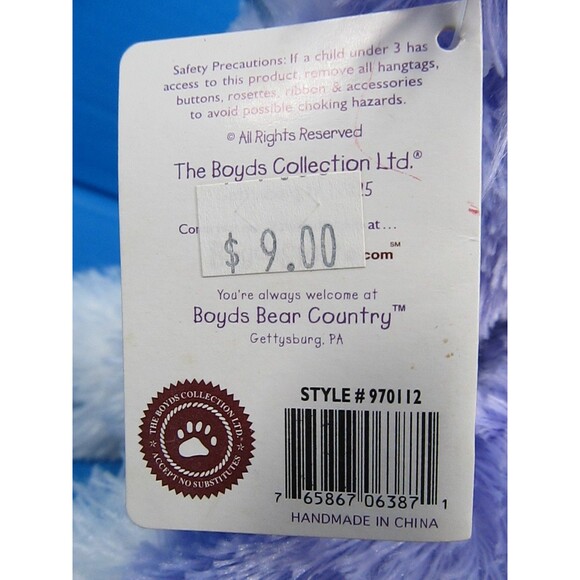 Boyds Bears & Friends Lilac Purple Unicorn Bean Bottom Plush 1998-2003 - Picture 3 of 11